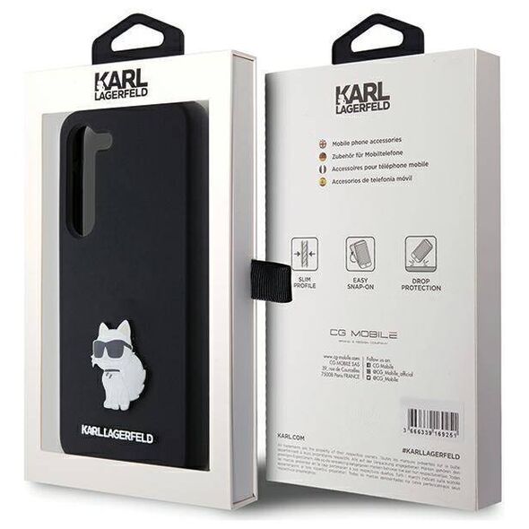 Original Case SAMSUNG GALAXY S24 Karl Lagerfeld Silicone Choupette Metal Pin (KLHCS24SSMHCNPK) black 3666339259174