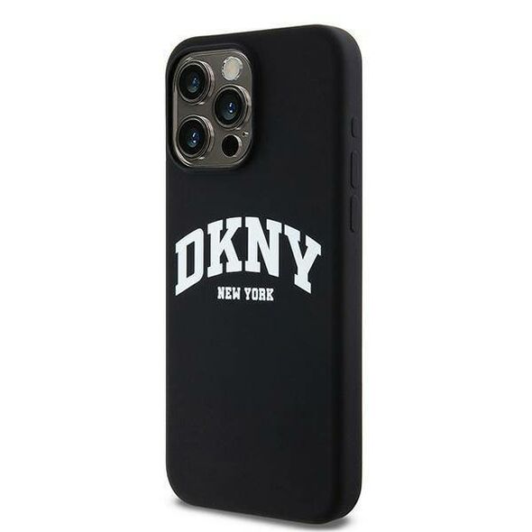 Original Case IPHONE 14 PRO MAX DKNY Hardcase Liquid Silicone White Printed Logo MagSafe (DKHMP14XSNYACH) black 3666339266684
