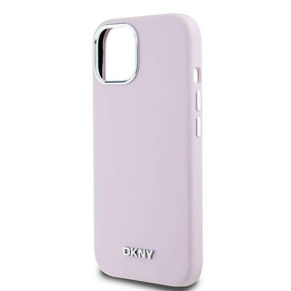 Original Case IPHONE 13 / 14 / 15 DKNY Hardcase Liquid Silicone Small Metal Logo MagSafe (DKHMP14SSMCHLP) pink 3666339265816