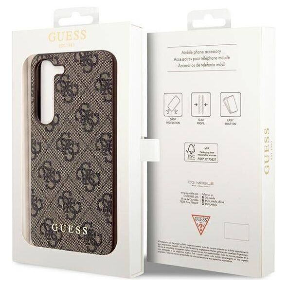 Original Case SAMSUNG GALAXY A35 5G Guess Hardcase 4G Charms Collection (GUHCSA35GF4GBR) brown 3666339259648