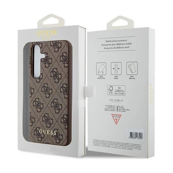 Original Case SAMSUNG GALAXY A35 5G Guess Hard Case 4G Metal Gold Logo (GUOHCSA35G4GFBR) brown 3666339259709