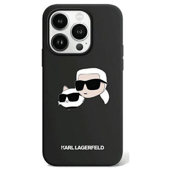 Original Case APPLE IPHONE 15 PRO Karl Lagerfeld Hardcase Silicone Karl & Choupette Magsafe (KLHMP15LSKCHPPLK) black 3666339256722