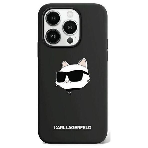 Original Case APPLE IPHONE 15 PRO MAX Karl Lagerfeld Hardcase Silicone Choupette Head (KLHMP15XSCHPPLK) 3666339257293