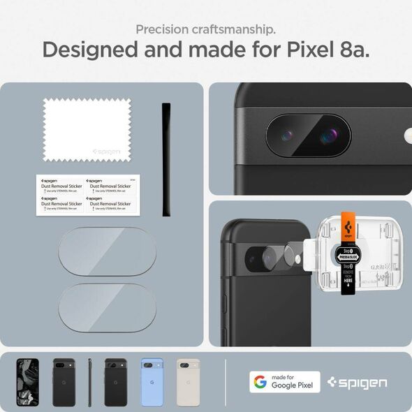 Camera Cover GOOGLE PIXEL 8A Spigen Optik.TR Camera Protector 2-Pack Clear 8809971223782
