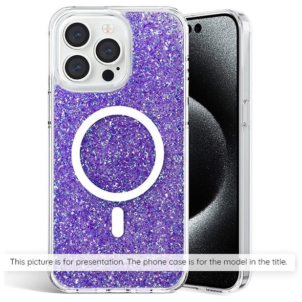 Techsuit Husa pentru iPhone 15 Pro Max - Techsuit Sparkly Glitter MagSafe - Purple 5949419127821 έως 12 άτοκες Δόσεις