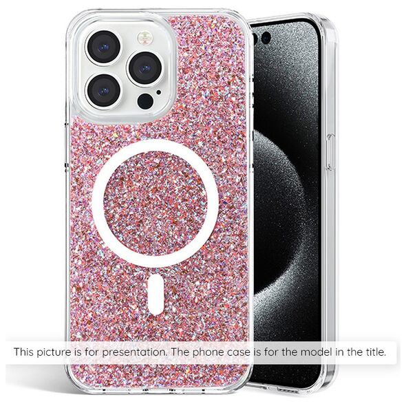 Techsuit Husa pentru iPhone 15 Pro Max - Techsuit Sparkly Glitter MagSafe - Pink 5949419127845 έως 12 άτοκες Δόσεις