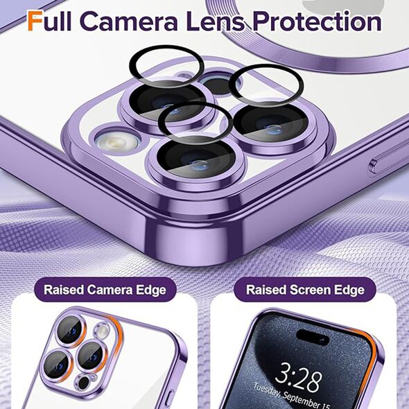 Techsuit Husa pentru iPhone 15 Pro Max - Techsuit Luxury Crystal MagSafe - Light Purple 5949419136366 έως 12 άτοκες Δόσεις