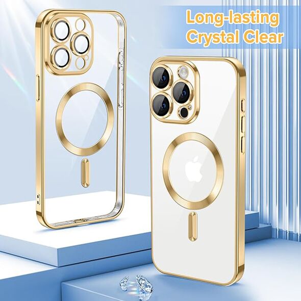 Techsuit Husa pentru iPhone 15 Pro - Techsuit Luxury Crystal MagSafe - Gold 5949419136557 έως 12 άτοκες Δόσεις