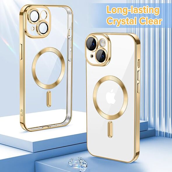Techsuit Husa pentru iPhone 15 - Techsuit Luxury Crystal MagSafe - Gold 5949419136649 έως 12 άτοκες Δόσεις