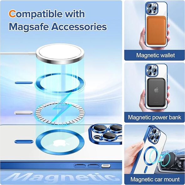 Techsuit Husa pentru iPhone 14 Pro Max - Techsuit Luxury Crystal MagSafe - Deep Blue 5949419136755 έως 12 άτοκες Δόσεις