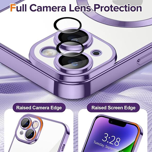 Techsuit Husa pentru iPhone 14 - Techsuit Luxury Crystal MagSafe - Light Purple 5949419136991 έως 12 άτοκες Δόσεις