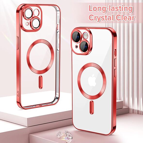 Techsuit Husa pentru iPhone 14 - Techsuit Luxury Crystal MagSafe - Red 5949419137035 έως 12 άτοκες Δόσεις