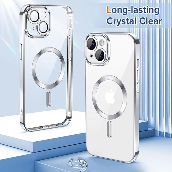 Techsuit Husa pentru iPhone 13 - Techsuit Luxury Crystal MagSafe - Silver 5949419137288 έως 12 άτοκες Δόσεις