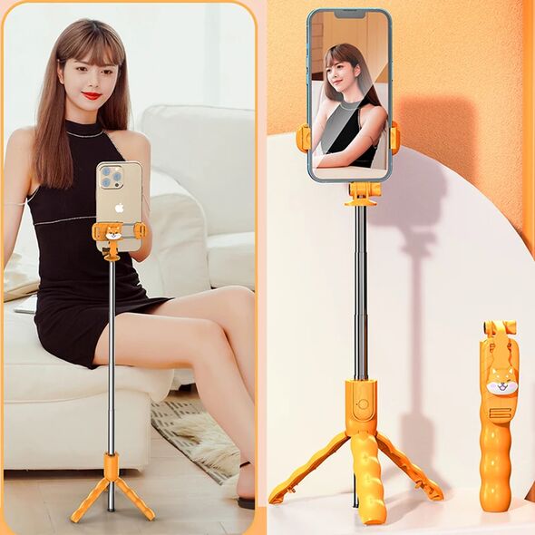Techsuit Mini Selfie Stick with Detachable Remote Control - Techsuit (KT01) - Orange 5949419123496 έως 12 άτοκες Δόσεις