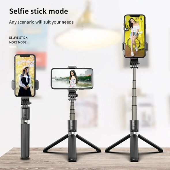 Techsuit Selfie Stick with Tripod and Remote Control, 82cm - Techsuit (L03) - Black 5949419122499 έως 12 άτοκες Δόσεις