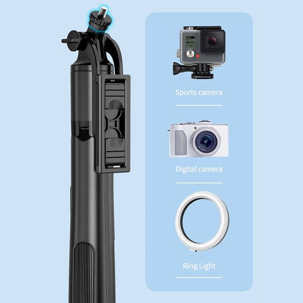 Techsuit Selfie Stick with Tripod and Remote Control, 156cm - Techsuit (Q06) - Black 5949419122390 έως 12 άτοκες Δόσεις