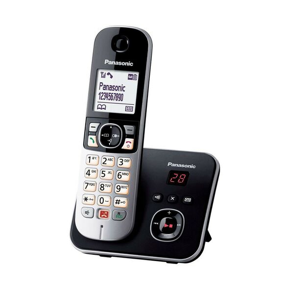 Panasonic Ασύρματο Ψηφιακό Τηλέφωνο Panasonic KX-TG6861GRB  με Αποκλεισμός Kλήσεων και Αυτόματο Τηλεφωνητή Μαύρο 41304 5025232730704