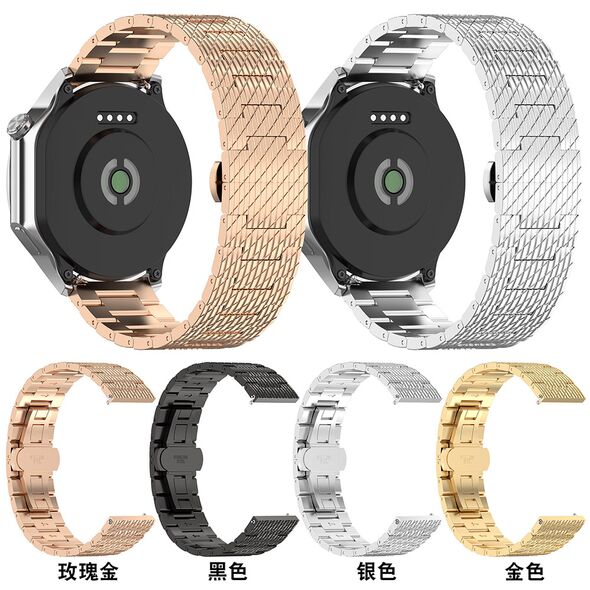 Techsuit Curea pentru Samsung Galaxy Watch 4/5/Active 2, Huawei Watch GT 3 (42mm)/GT 3 Pro (43mm) - Techsuit Watchband (W052) - Rose Gold 5949419138735 έως 12 άτοκες Δόσεις