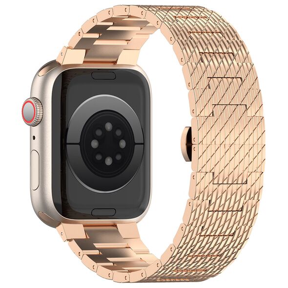 Techsuit Curea pentru Apple Watch 1/2/3/4/5/6/7/8/9/SE/SE 2 (38/40/41mm) - Techsuit Watchband (W052) - Rose Gold 5949419138643 έως 12 άτοκες Δόσεις