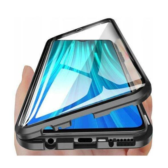 IPHONE 13 3in1 Double Magnetic 360 ° Aluminum case and Black glass 5904161119050