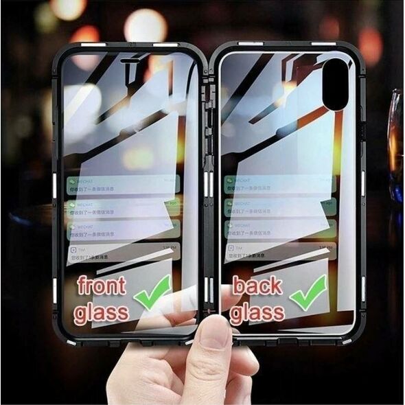IPHONE 11 3in1 Double Magnetic 360 ° Aluminum case and Black glass 5904161119111