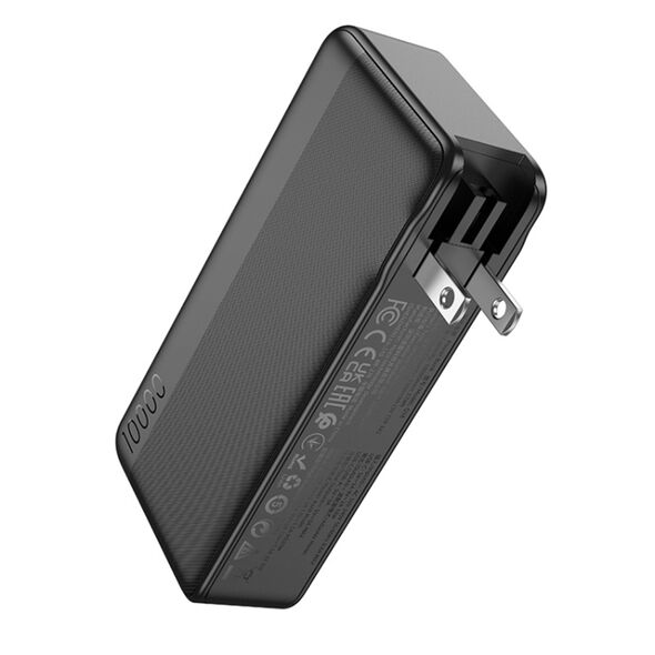 Hoco Acumulator cu Plug US / EU, USB, Type-C, 22.5W, 10000mAh - Hoco Friendly (Q16) - Black 6942007601566 έως 12 άτοκες Δόσεις