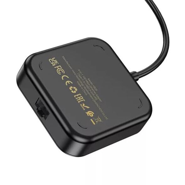 Hoco Adaptor USB-C la 3x USB2.0 + RJ45, 0.2m - Hoco Easy Link (HB35) - Black 6931474798978 έως 12 άτοκες Δόσεις
