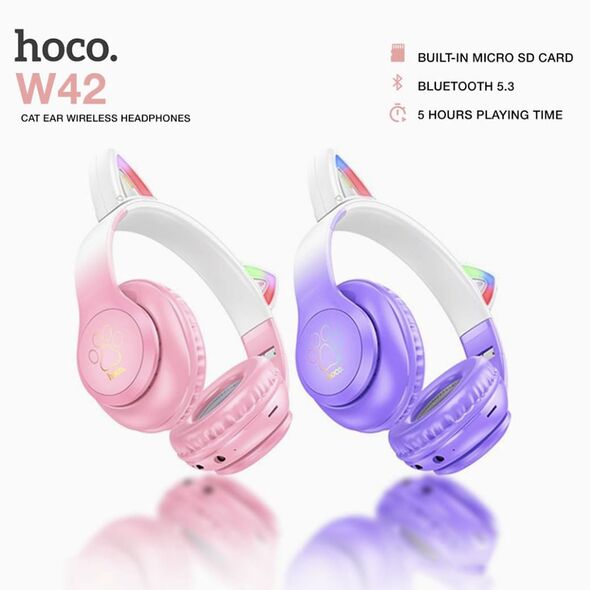 Hoco Casti pentru Copii, Ajustabile - Hoco Cat Ear (W42) - Cherry Blossom 6931474795847 έως 12 άτοκες Δόσεις