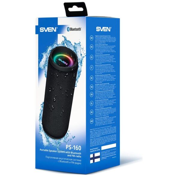 Sven 2.0 Portable Speaker PS-160 Black 2x6W Bluetooth (SV-021214) έως 12 άτοκες Δόσεις