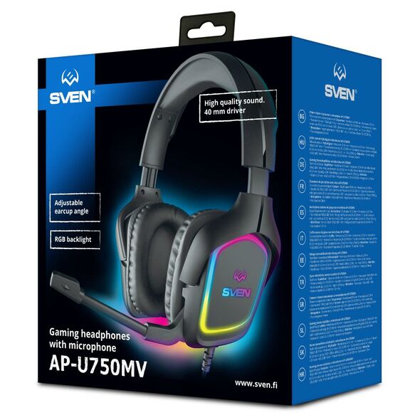 Sven Gaming Headphones With Microphone AP-U750MV Black (SV-020781) έως 12 άτοκες Δόσεις