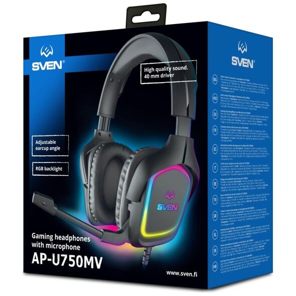 Sven Gaming Headphones With Microphone AP-U750MV Black (SV-020781) έως 12 άτοκες Δόσεις