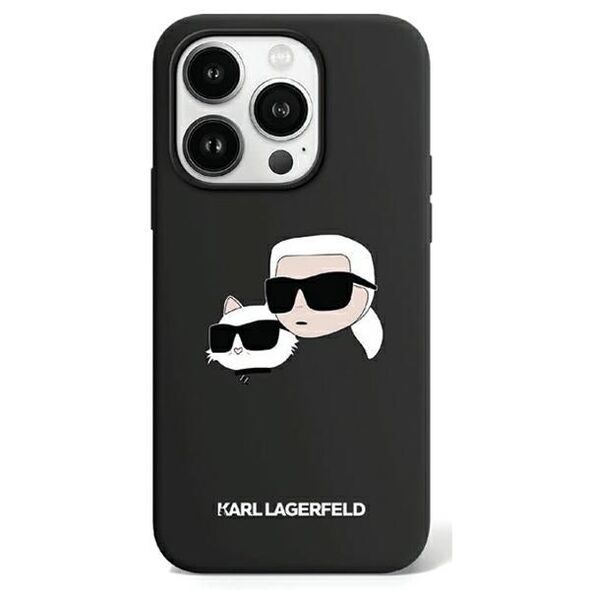 Karl Lagerfeld case for iPhone 15 Pro Max 6,7&quot; KLHMP15XSKCHPPLK black HC Magsafe silicone sil double heads print 3666339256739