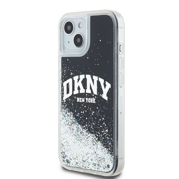 DKNY case for iPhone 15 Plus 6,7&quot; DKHCP15MLBNAEK black HC liquid glitters w arch logo 3666339270766