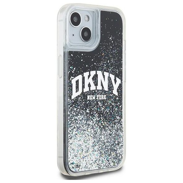 DKNY case for iPhone 15 Plus 6,7&quot; DKHCP15MLBNAEK black HC liquid glitters w arch logo 3666339270766