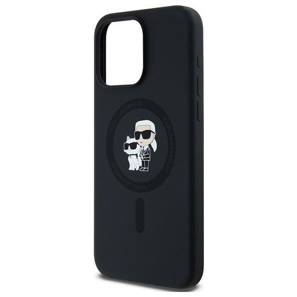 Karl Lagerfeld case for iPhone 15 Pro Max 6,7&quot; KLHMP15XSCMKCRHK black HC Magsafe silicone kc heads ring 3666339254070