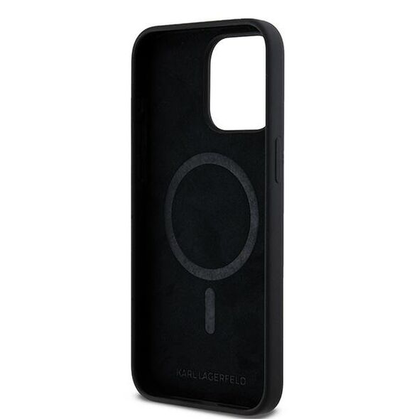 Karl Lagerfeld case for iPhone 15 Pro Max 6,7&quot; KLHMP15XSCMKCRHK black HC Magsafe silicone kc heads ring 3666339254070