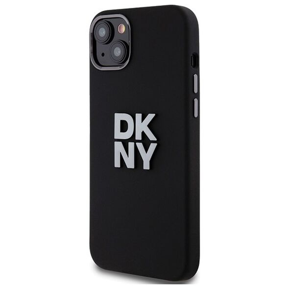 DKNY case for iPhone 15 Plus 6,7&quot; DKHCP15MSMCBSK black HC silicone w stack metal logo 3666339265304