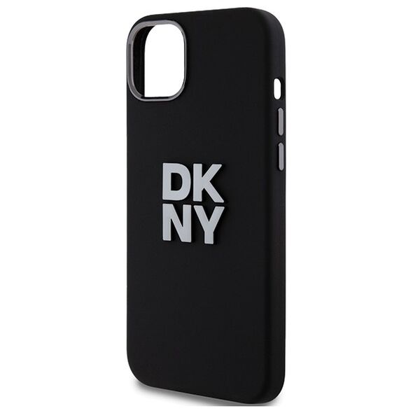 DKNY case for iPhone 15 Plus 6,7&quot; DKHCP15MSMCBSK black HC silicone w stack metal logo 3666339265304