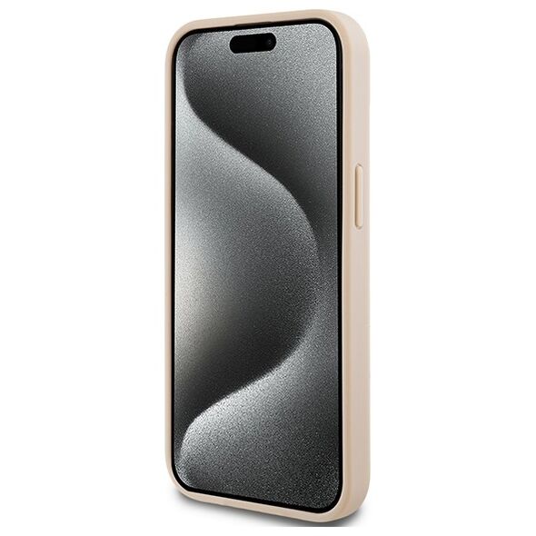 DKNY case for iPhone 15 6,1&quot; DKHCP15SPRTHSLP pink HC PU repeat texture pattern w tonal stripe 3666339260675