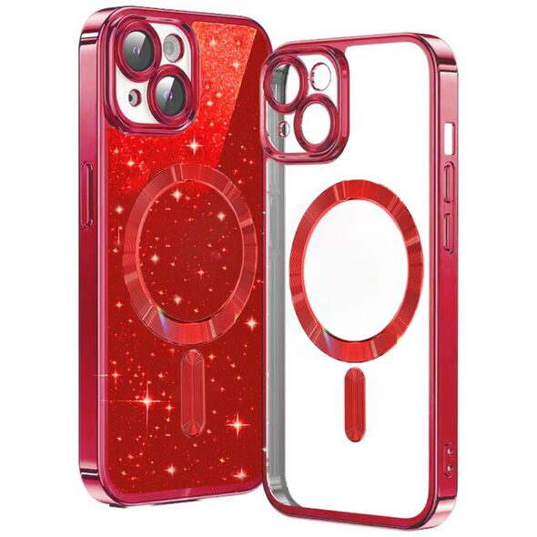 Techsuit Case for iPhone 15 Plus - Techsuit Luxury Glitter MagSafe - Red 5949419132764 έως 12 άτοκες Δόσεις