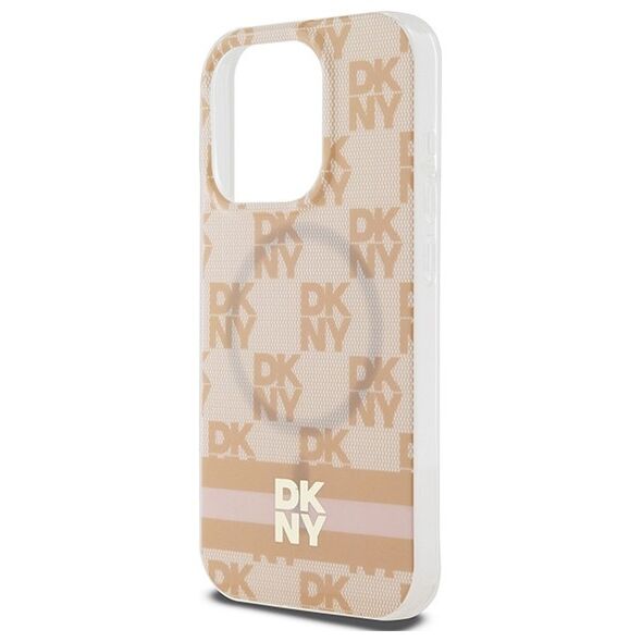 DKNY case for iPhone 15 Pro Max 6,7&quot; DKHMP15XHCPTSP black HC Magsafe pc tpu checkered pattern w printed stripes 3666339269104