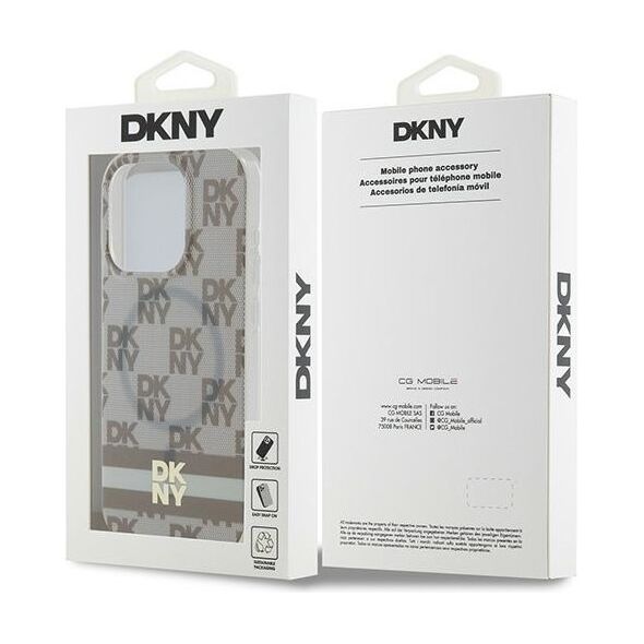 DKNY case for iPhone 15 Pro Max 6,7&quot; DKHMP15XHCPTSE pink HC Magsafe pc tpu checkered pattern w printed stripes 3666339269524