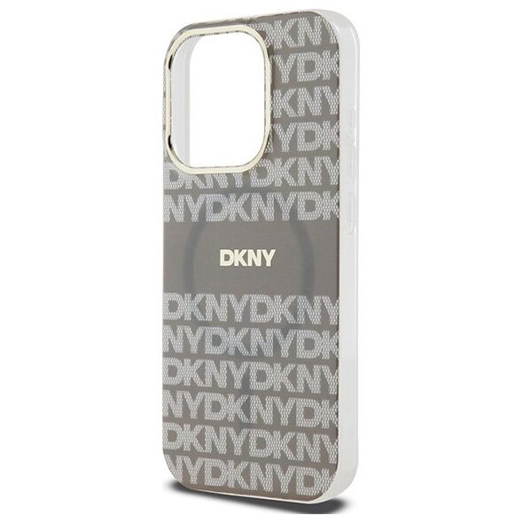 DKNY case for iPhone 15 Pro Max 6,7&quot; DKHMP15XHRHSEE black HC Magsafe pc tpu repeat texture pattern w stripe 3666339267988