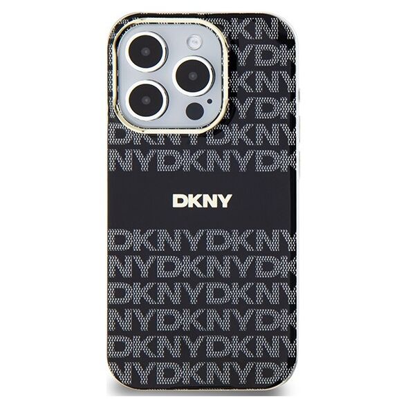 DKNY case for iPhone 15 Pro 6,1&quot; DKHMP15LHRHSEK HC Magsafe pc tpu repeat texture pattern w stripe 3666339268114