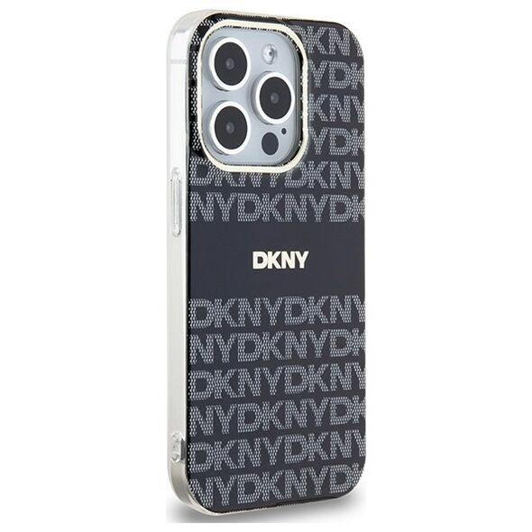DKNY case for iPhone 15 Pro 6,1&quot; DKHMP15LHRHSEK HC Magsafe pc tpu repeat texture pattern w stripe 3666339268114
