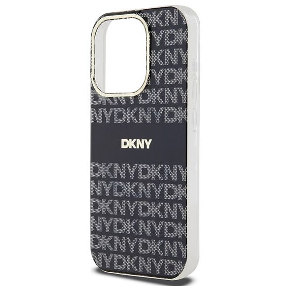 DKNY case for iPhone 15 Pro 6,1&quot; DKHMP15LHRHSEK HC Magsafe pc tpu repeat texture pattern w stripe 3666339268114