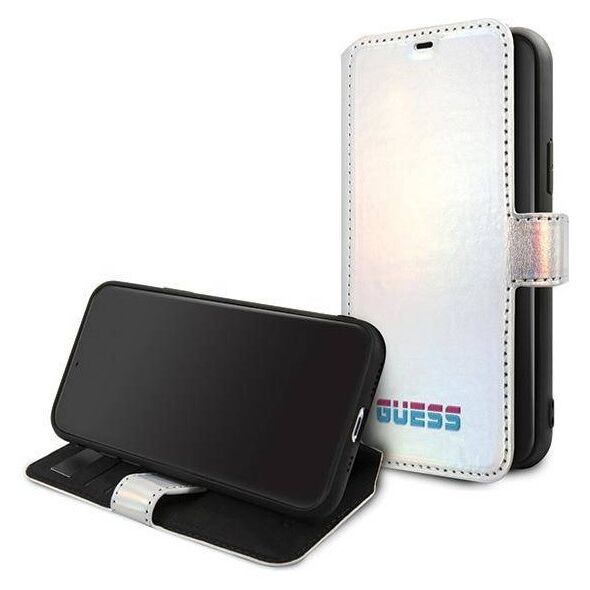 Original Case IPHONE 11 PRO MAX Guess Book Iridescent (GUFLBKN65BLD) silver 3700740461563