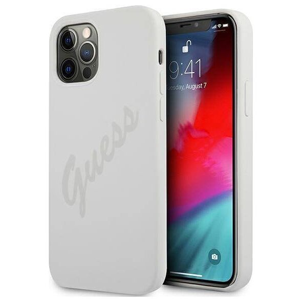 Original Case IPHONE 12 PRO MAX Guess Hardcase Script Vintage (GUHCP12LLSVSCR) gray 3700740495117