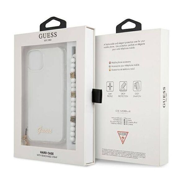 Original Case IPHONE 13 MINI Guess Hardcase White Pearl (GUHCP13SKPSWH) transparent 3666339025236