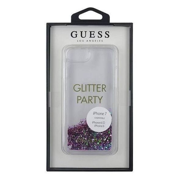Original Case IPHONE SE 2022 / SE 2020 / 7 / 8 Guess Hard Case Liquid Glitter Party (GUHCP7GLUQPU) purple 3700740398289